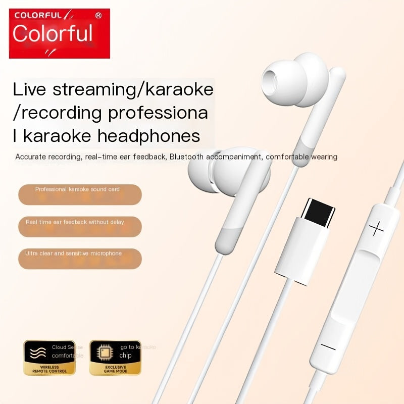 QK01 Wired karaoke headphones-White