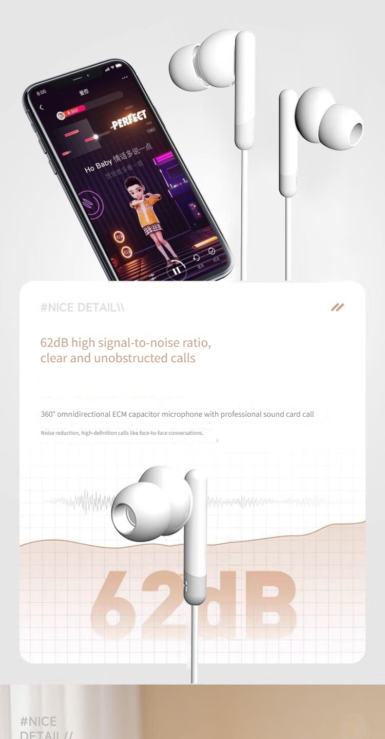 QK01 Wired karaoke headphones-White