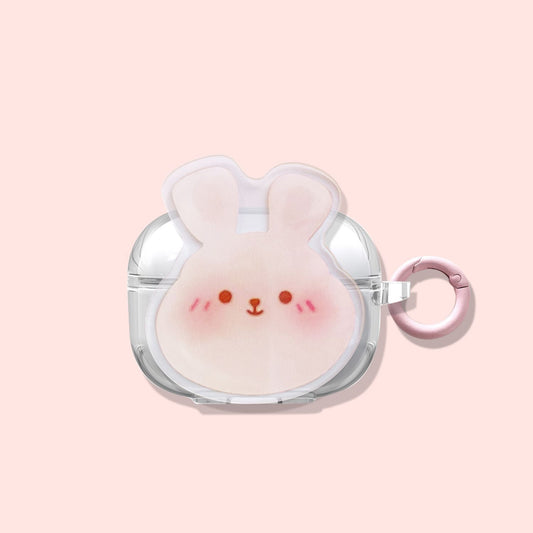 Shy Pink-faced Rabbit + Round Ring Apple AirPods Pro