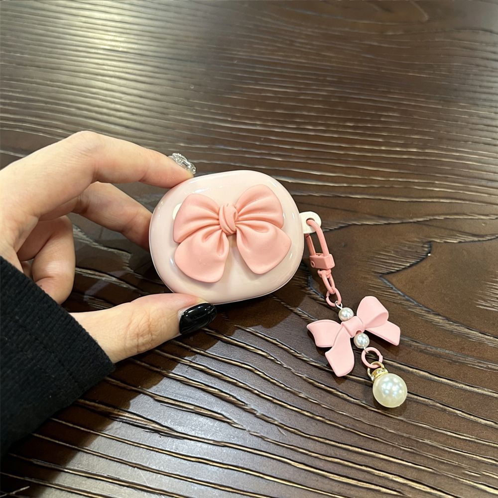 Small pink bow [pink shell] + pink bead bracelet AirPods Pro