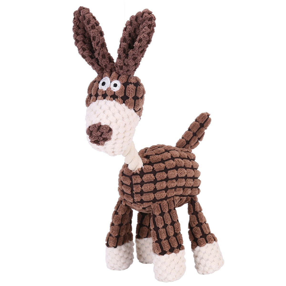 Squeaky Pink Donkey and Brown Puppy Plush Toys 2-Pack