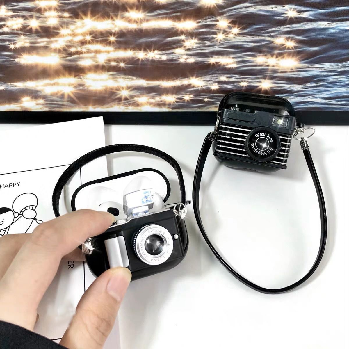 striped light-emitting and sound-making camera AirPods Pro