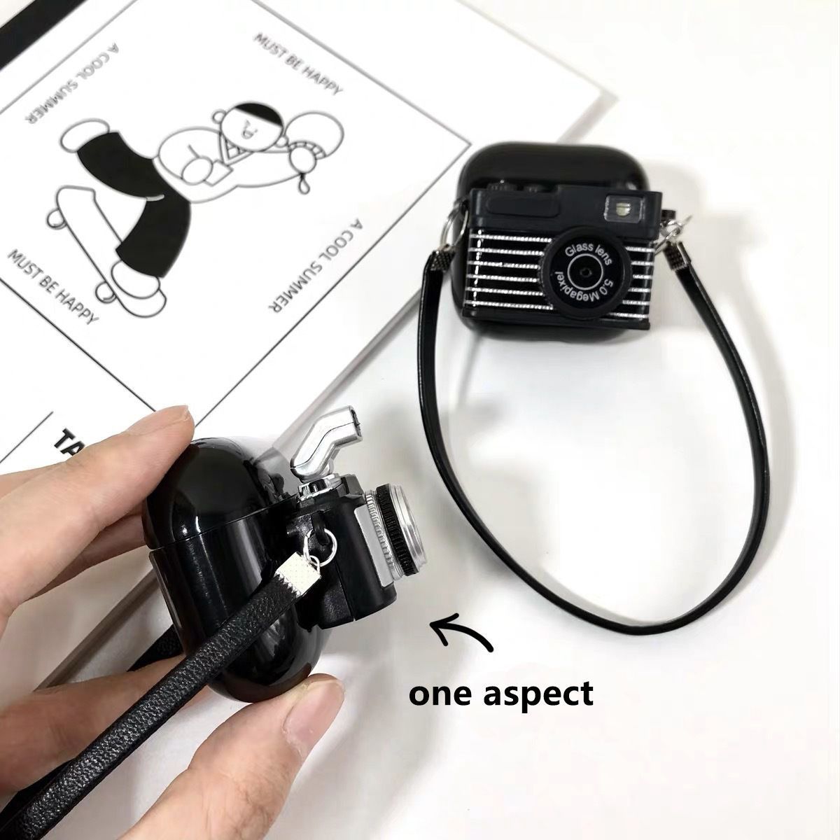 striped light-emitting and sound-making camera AirPods Pro