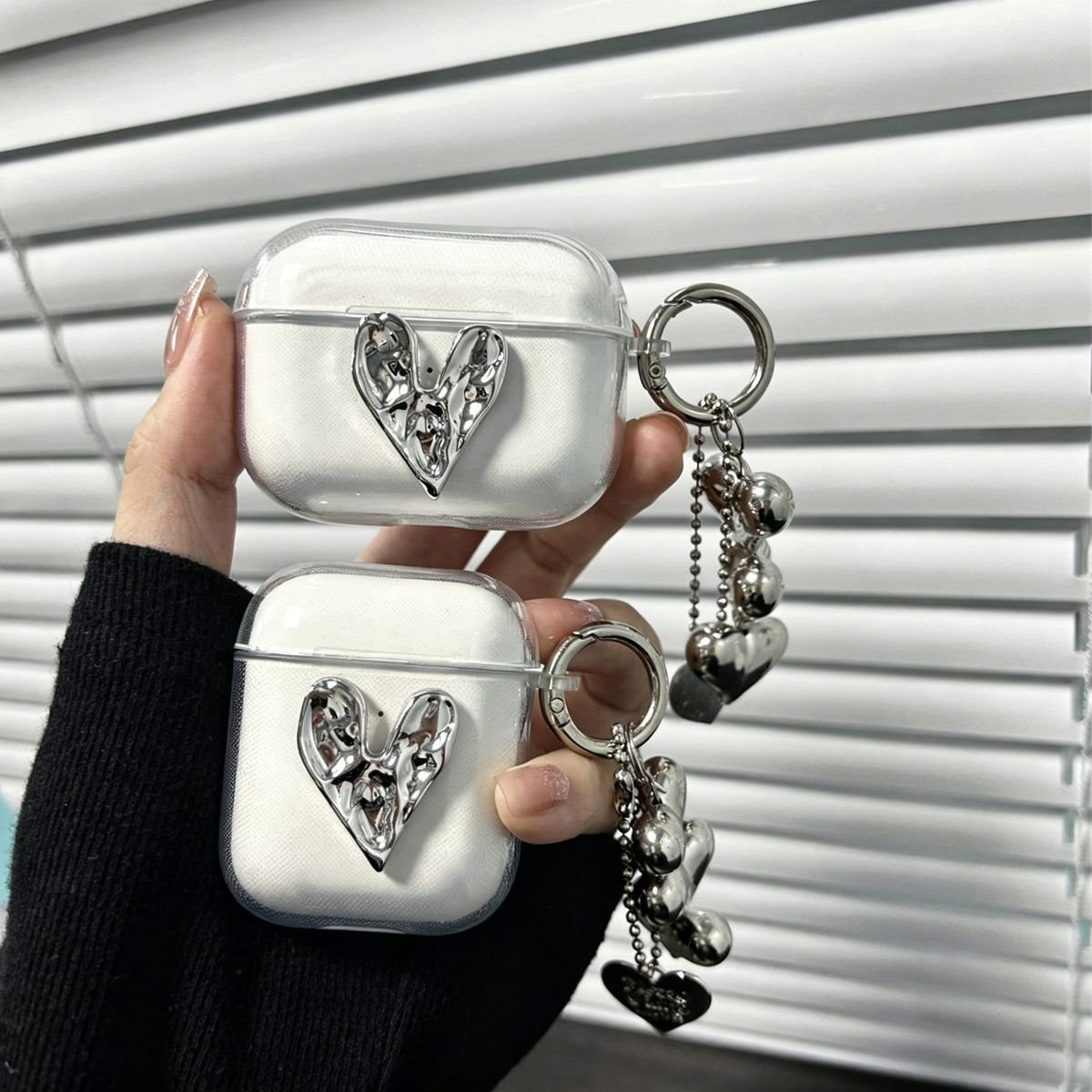 Transparent + Black Buckle Bluetooth Earphone Case Apple AirPods 4