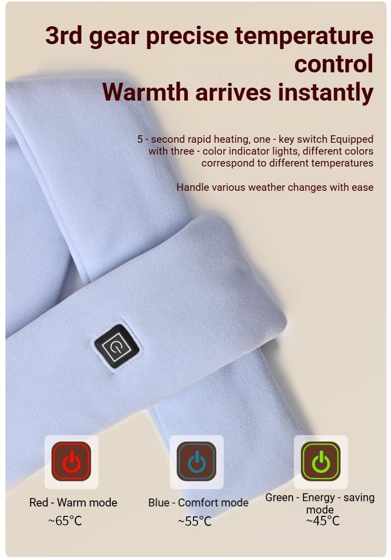 USB Rechargeable Graphene Heated Neck Warmer Pink