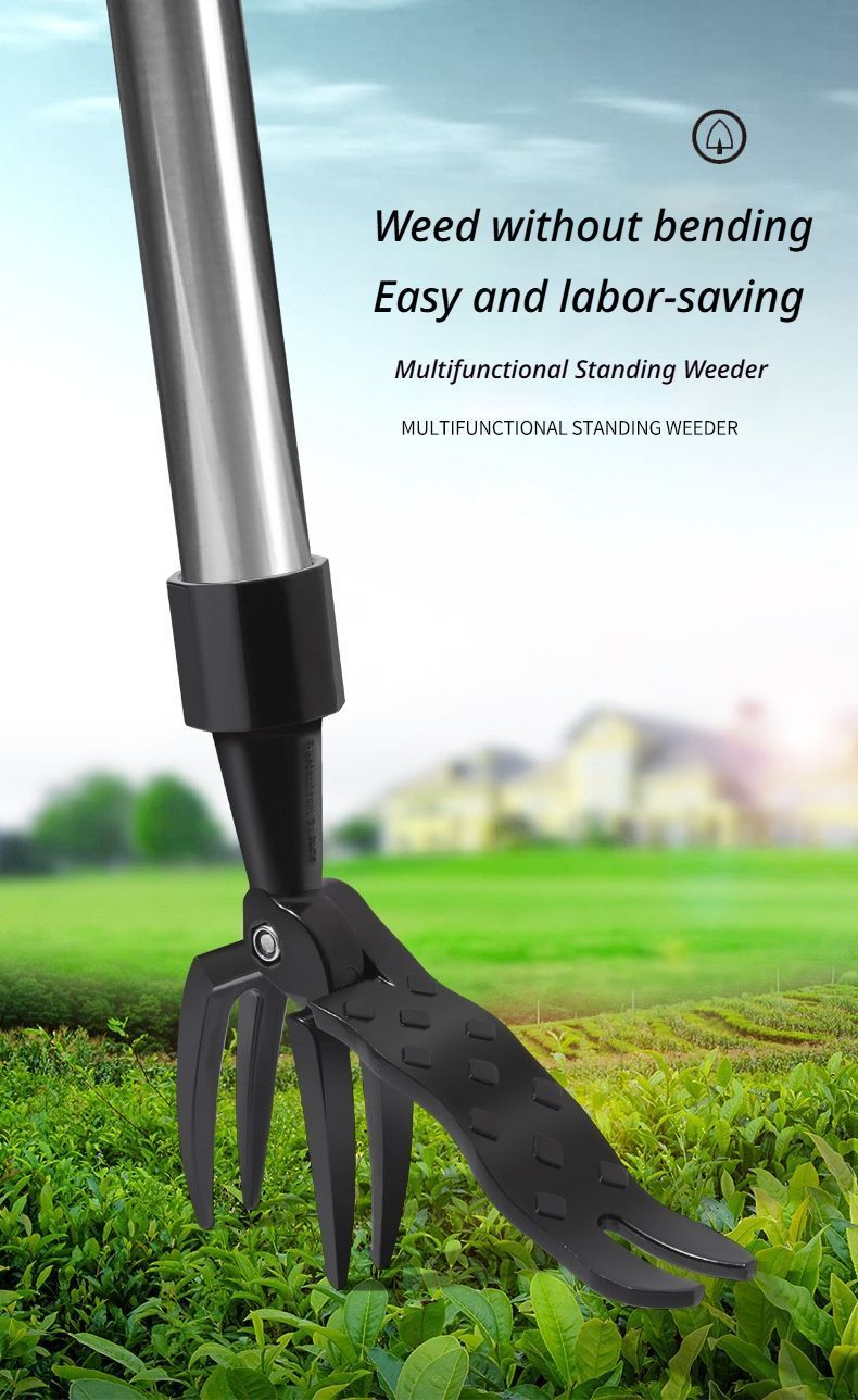 Manual weeding device-with a stainless steel three-section pipe