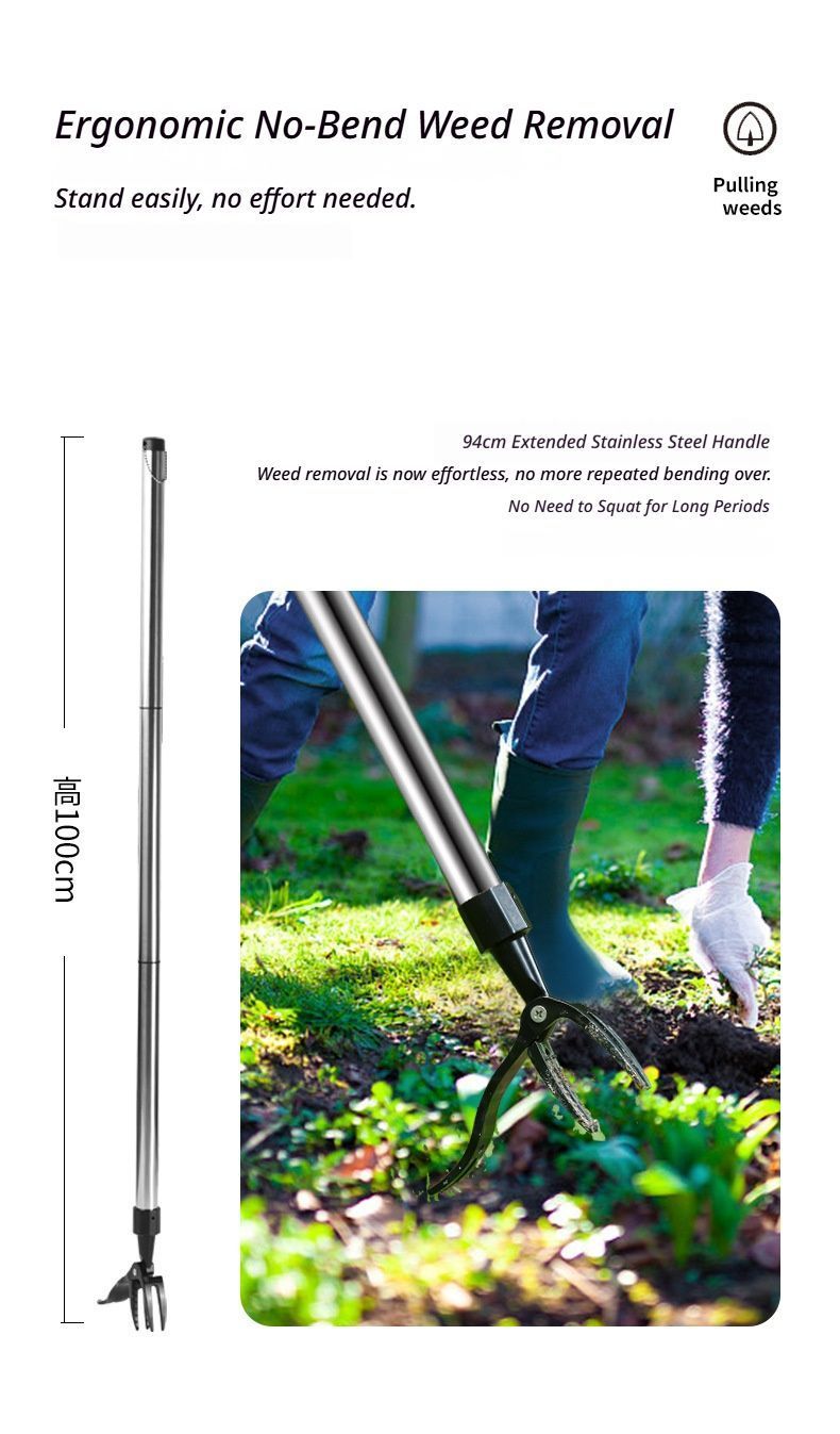 Manual weeding device-with a stainless steel three-section pipe