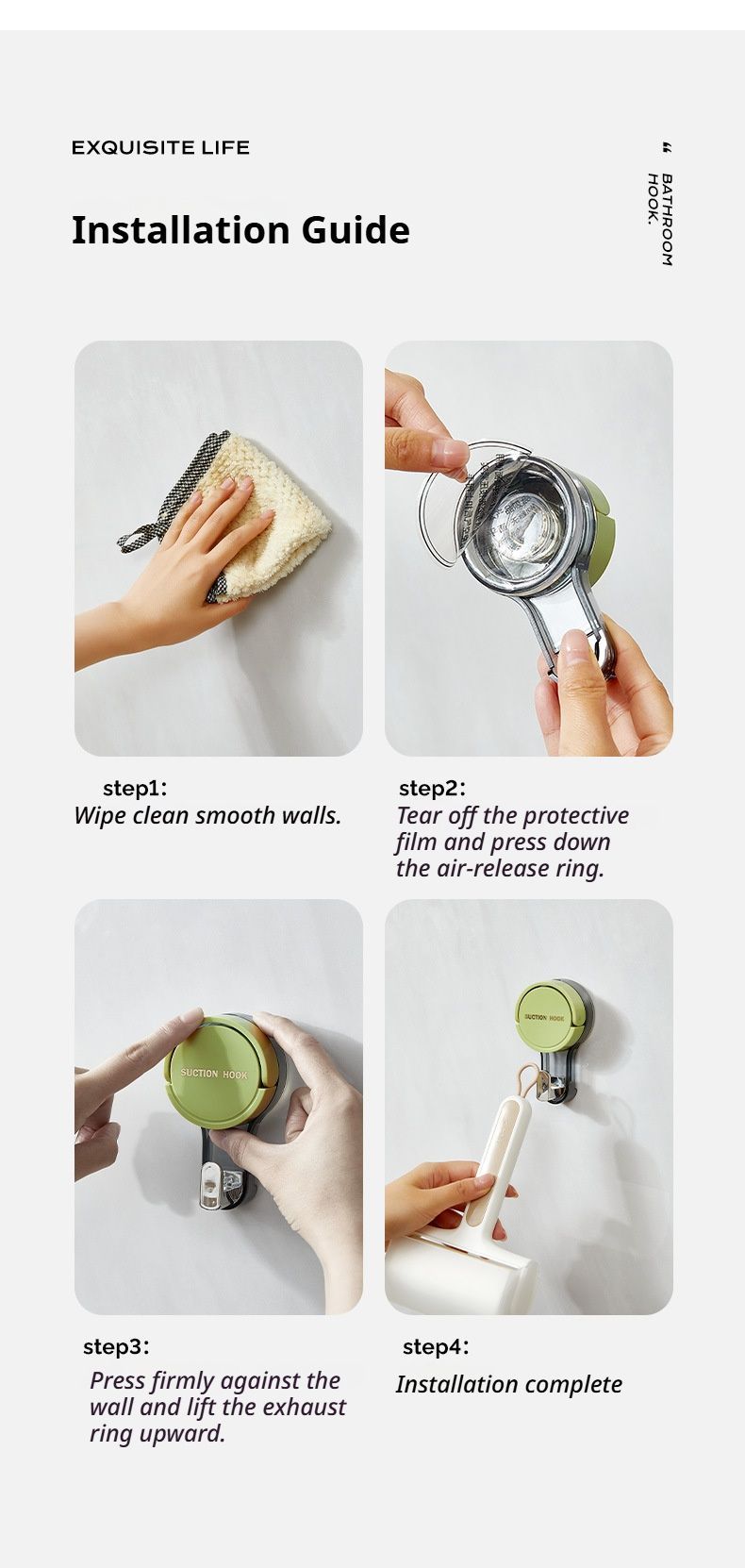 white Suction cup hook