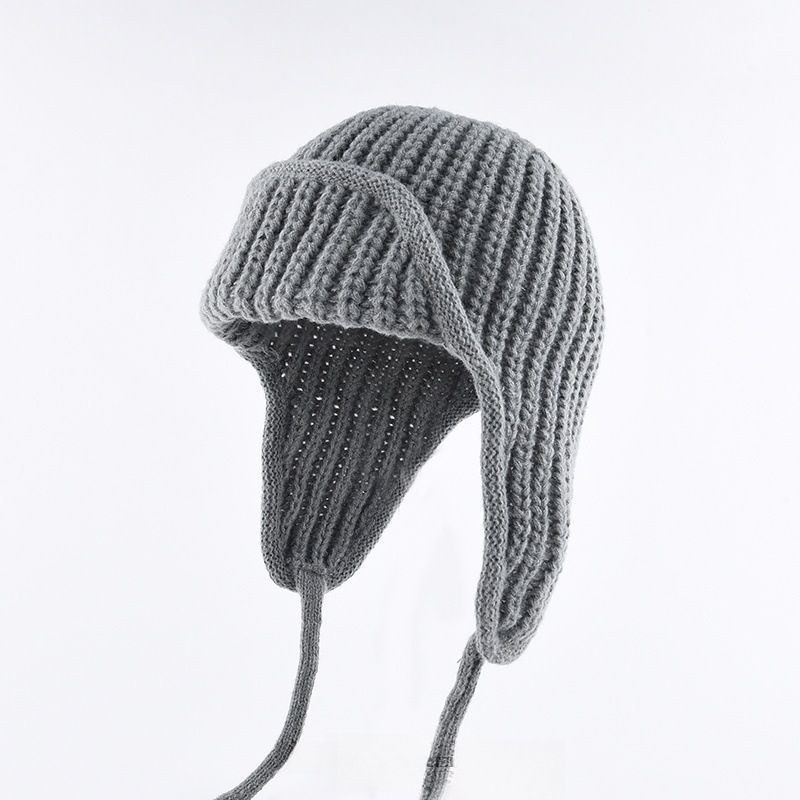 Women Plain Aviator Hat with Earflaps Black