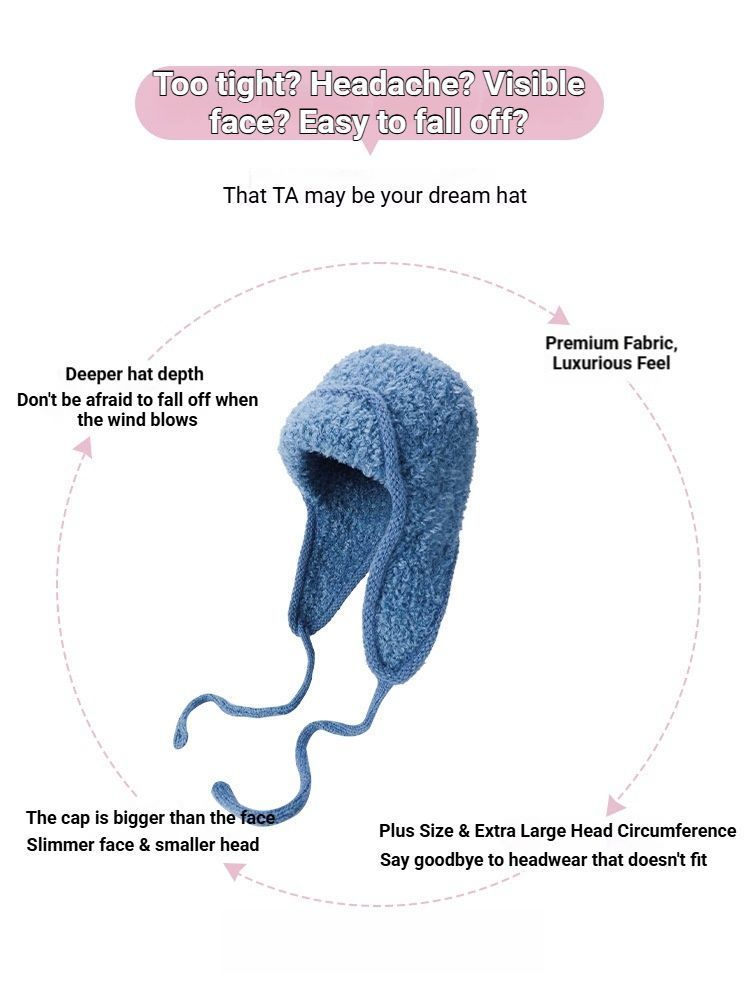 Women Plain Aviator Hat with Earflaps Pink
