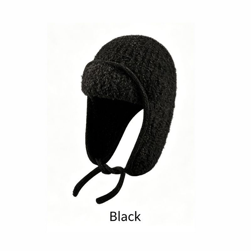 Women Sherpa Aviator Beanie - Warm Earflap Knit Hat Pink