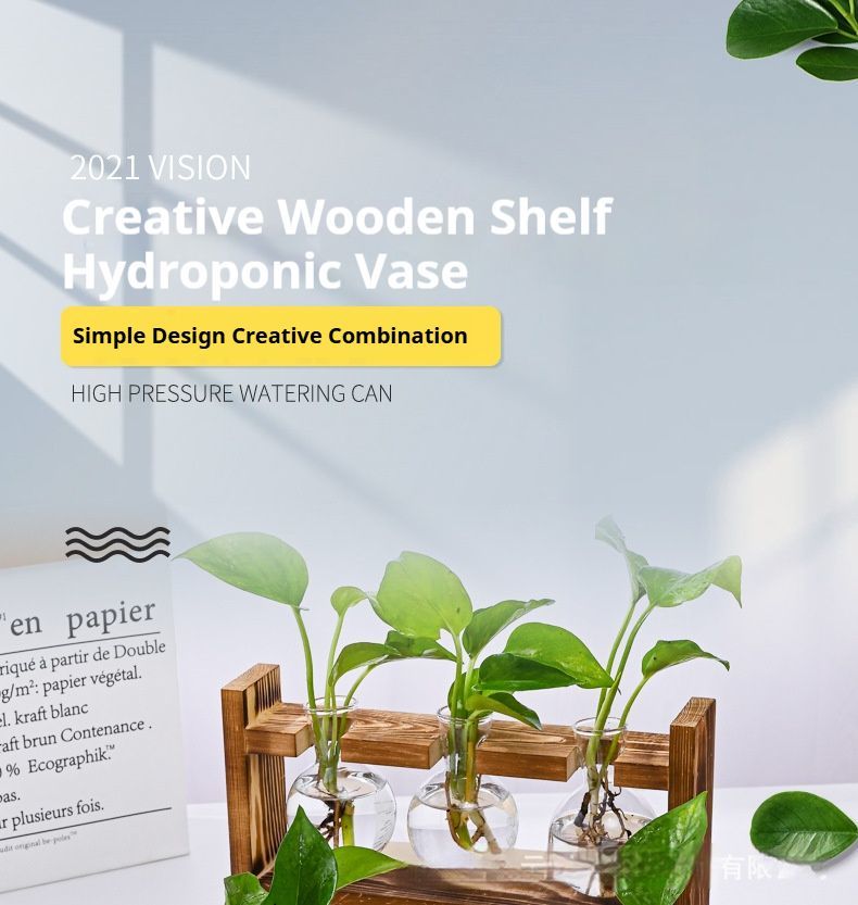 HydroponicWoodenFramewithSnap-On-SphericalSingleBottle