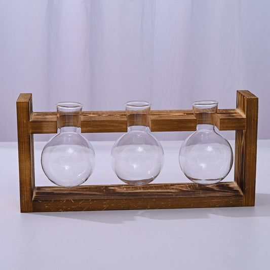 HydroponicWoodenFramewithSnap-On-SphericalTripleBottle