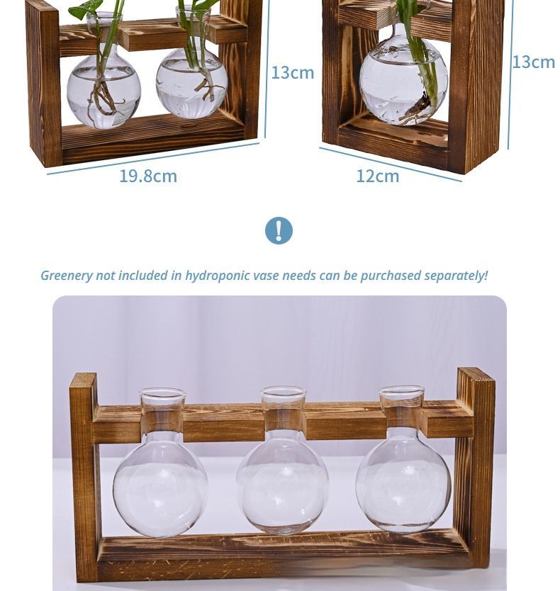 HydroponicWoodenFramewithSnap-On-SphericalTripleBottle