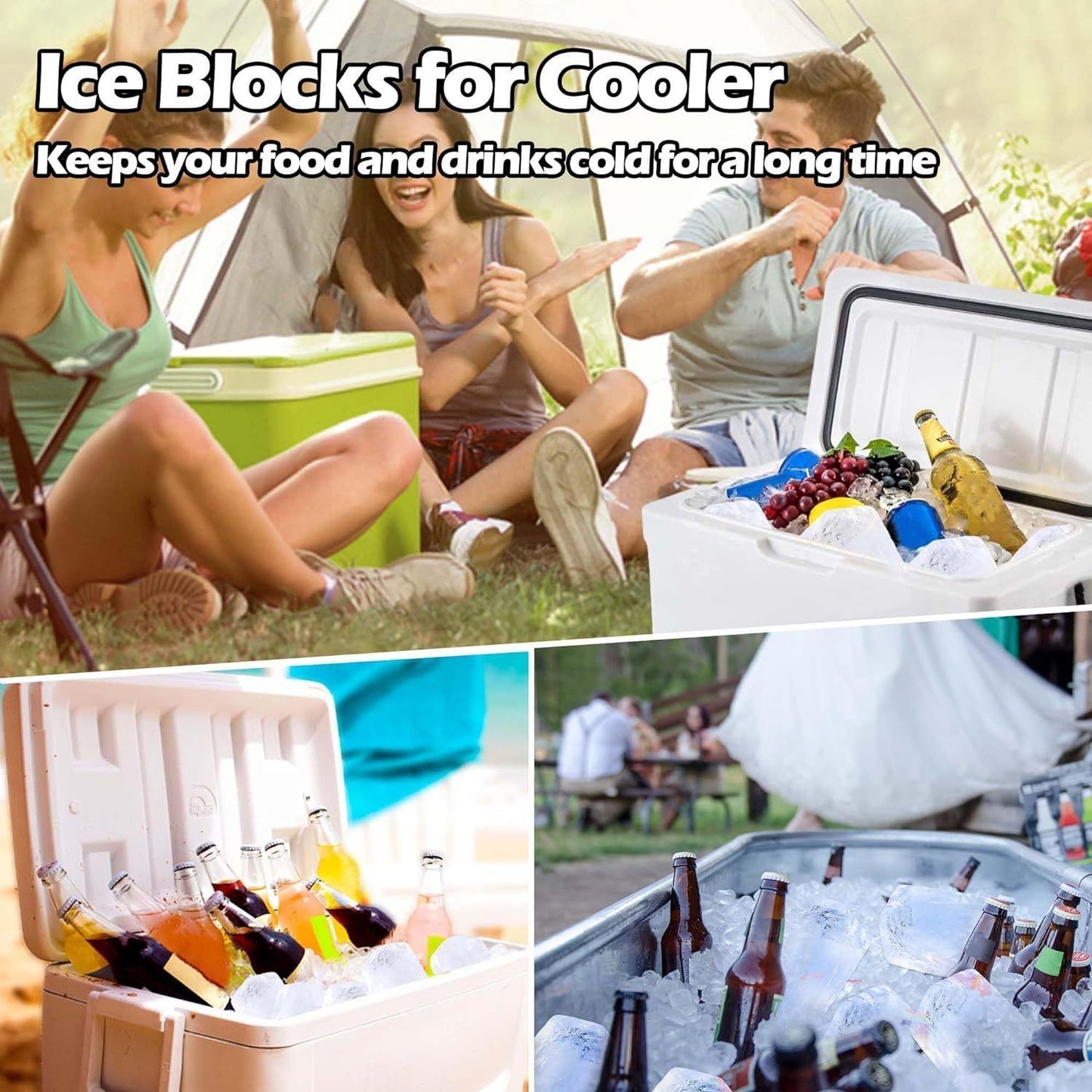 4 Pack Extra Large Ice Block Mold Grey