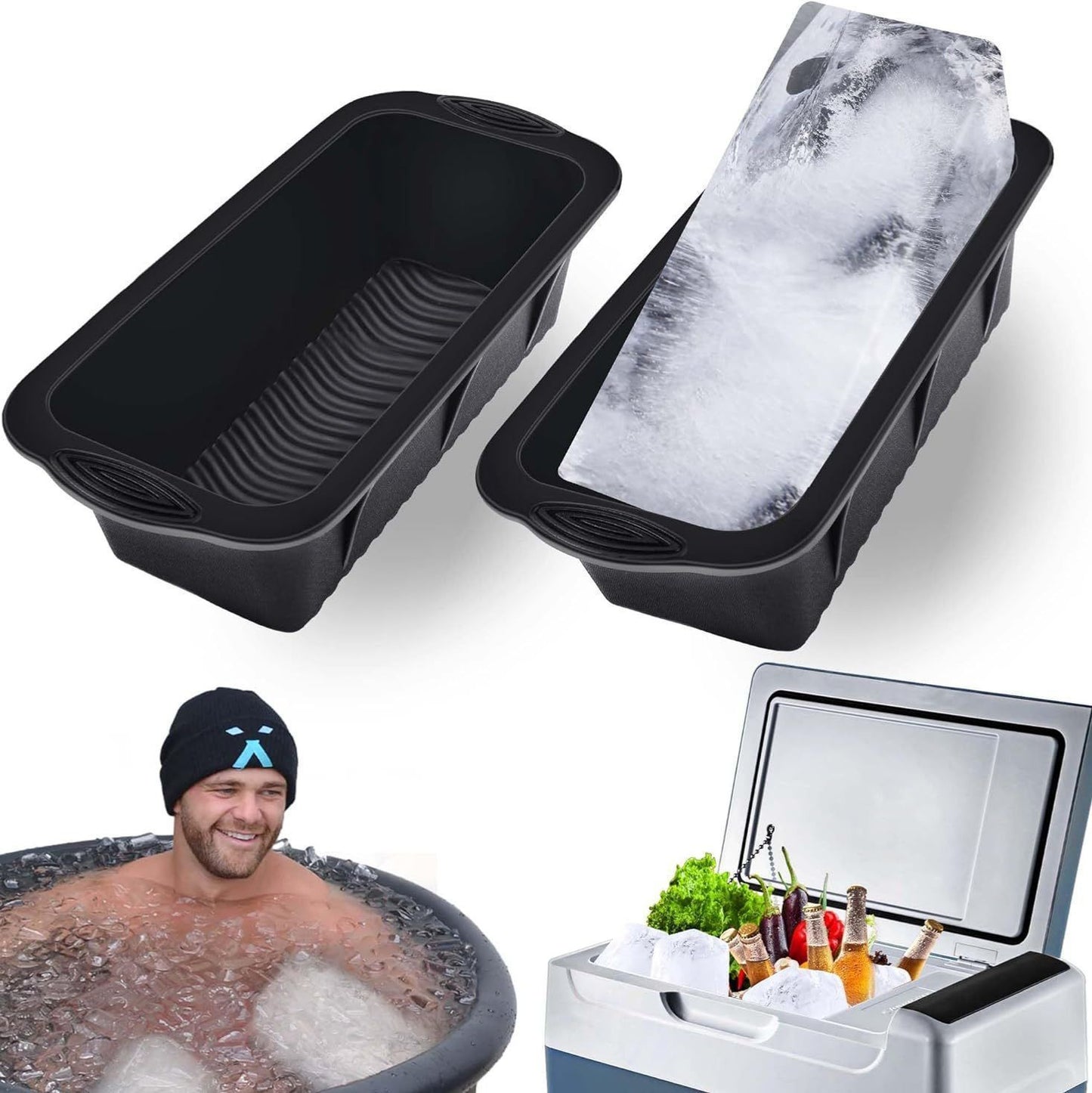 4 Pack Extra Large Ice Block Mold-Morandi Blue