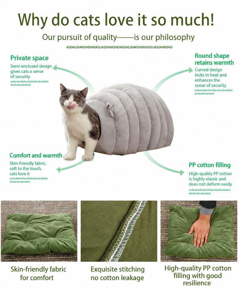 Cat Nest Green 50×40×38cm