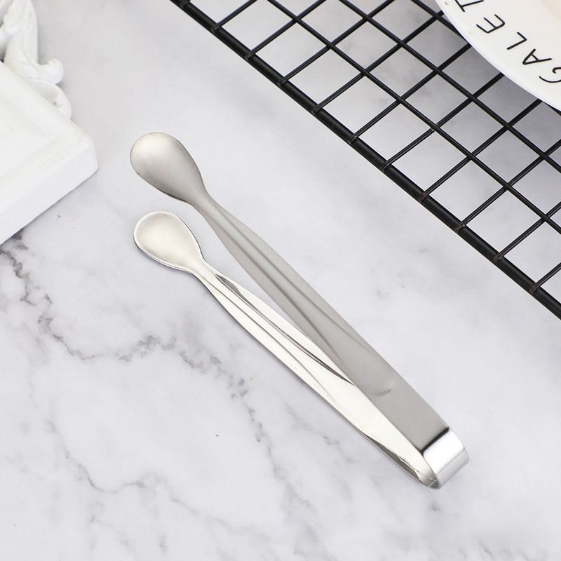 12Pcs Stainless Steel Square Candy Tongs, Food Serving Clips for Party Wedding Salad Bar Kitchen Household Use-Silver 01