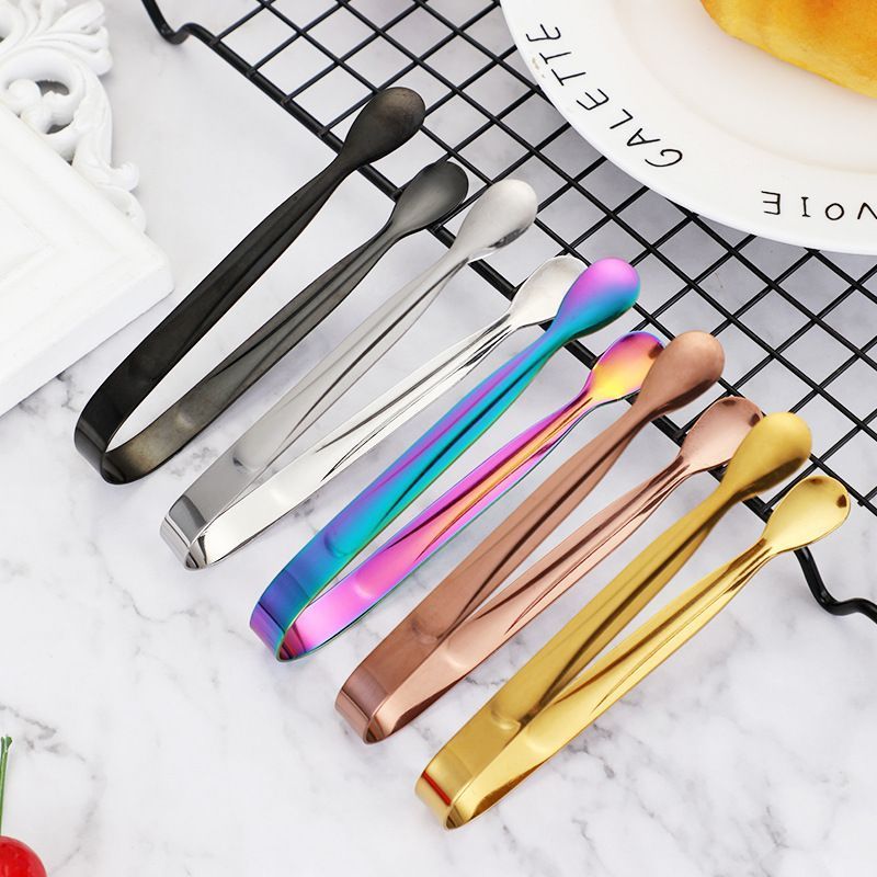 12Pcs Stainless Steel Square Candy Tongs, Food Serving Clips for Party Wedding Salad Bar Kitchen Household Use-Iridescent 03