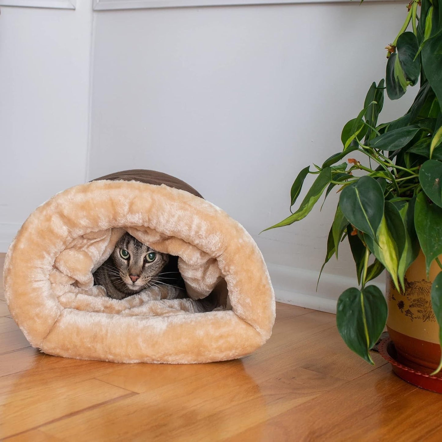 Upgraded Support Pet Warm Bed Dark Brown