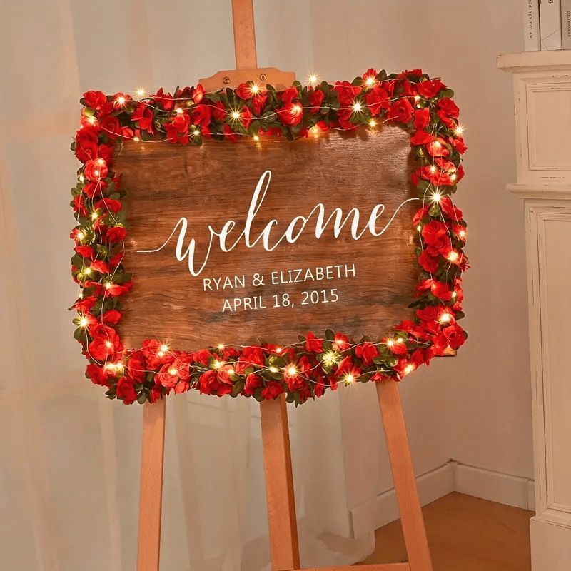 Artificial Rose Vine - Red 2.5m