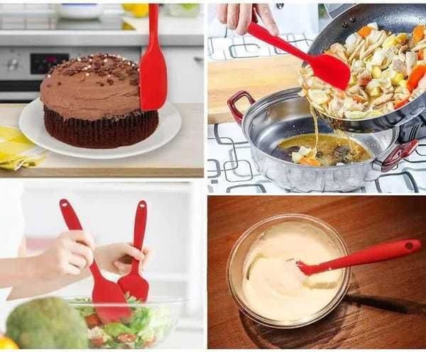 6Pcs Food-Grade Silicone Scraper Set, Baking Cream Spatulas (Yellow)(2 set/12PCS)