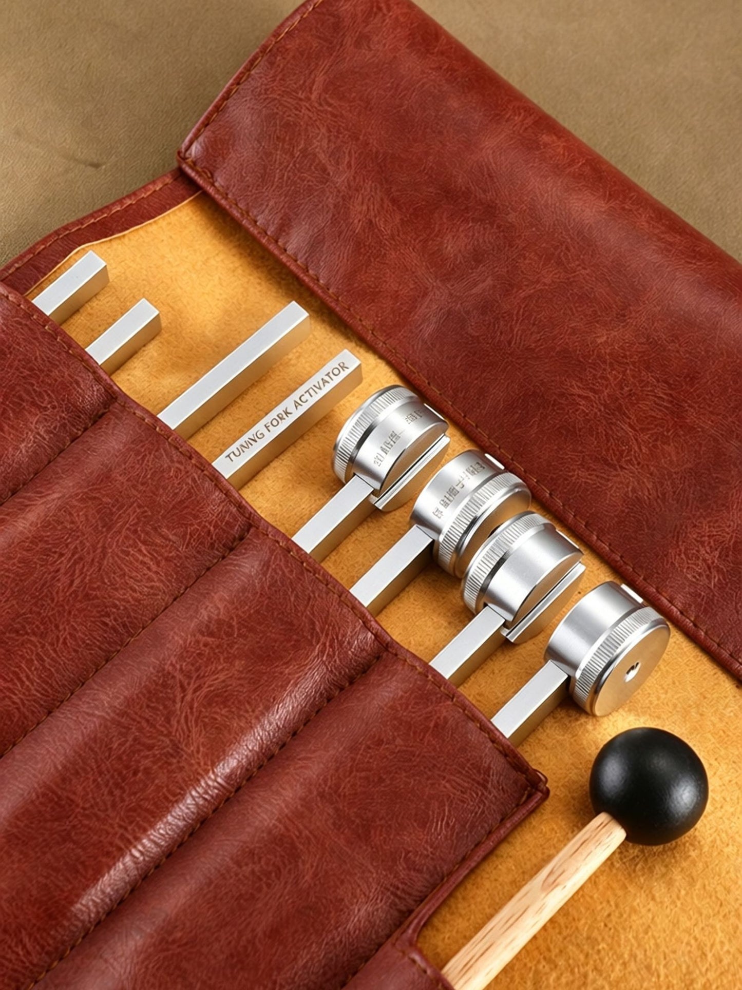 4pcs tuning fork set with pouch & activator