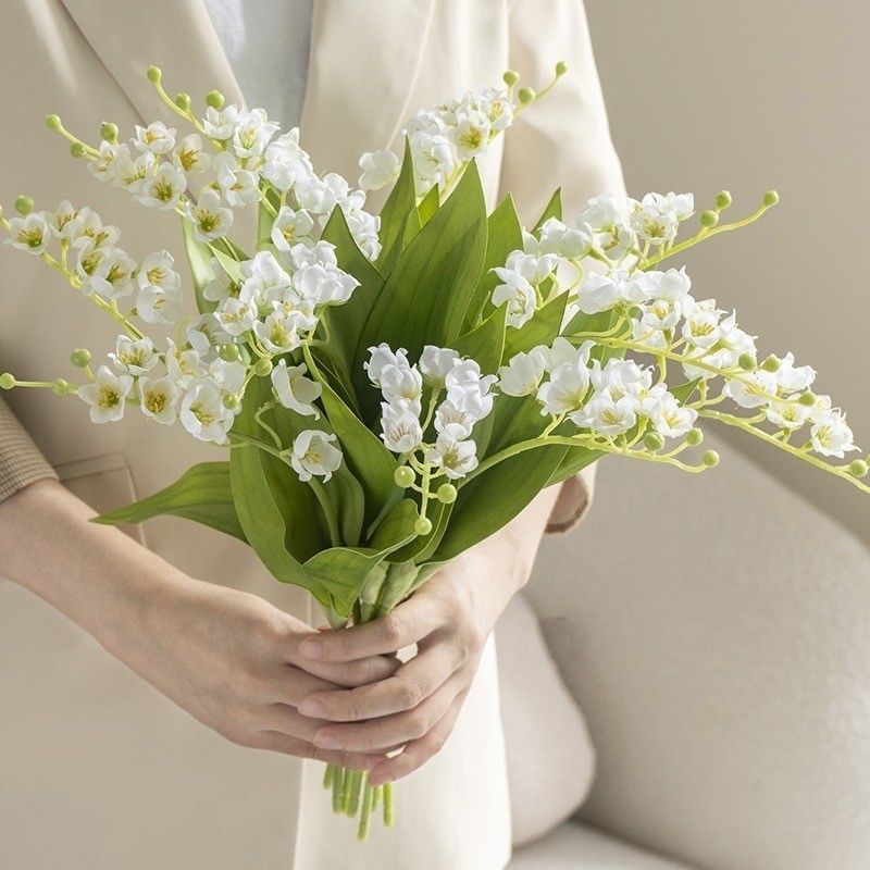 Artificial Blue Lily of The Valley, Calming Decor, 3 Pack