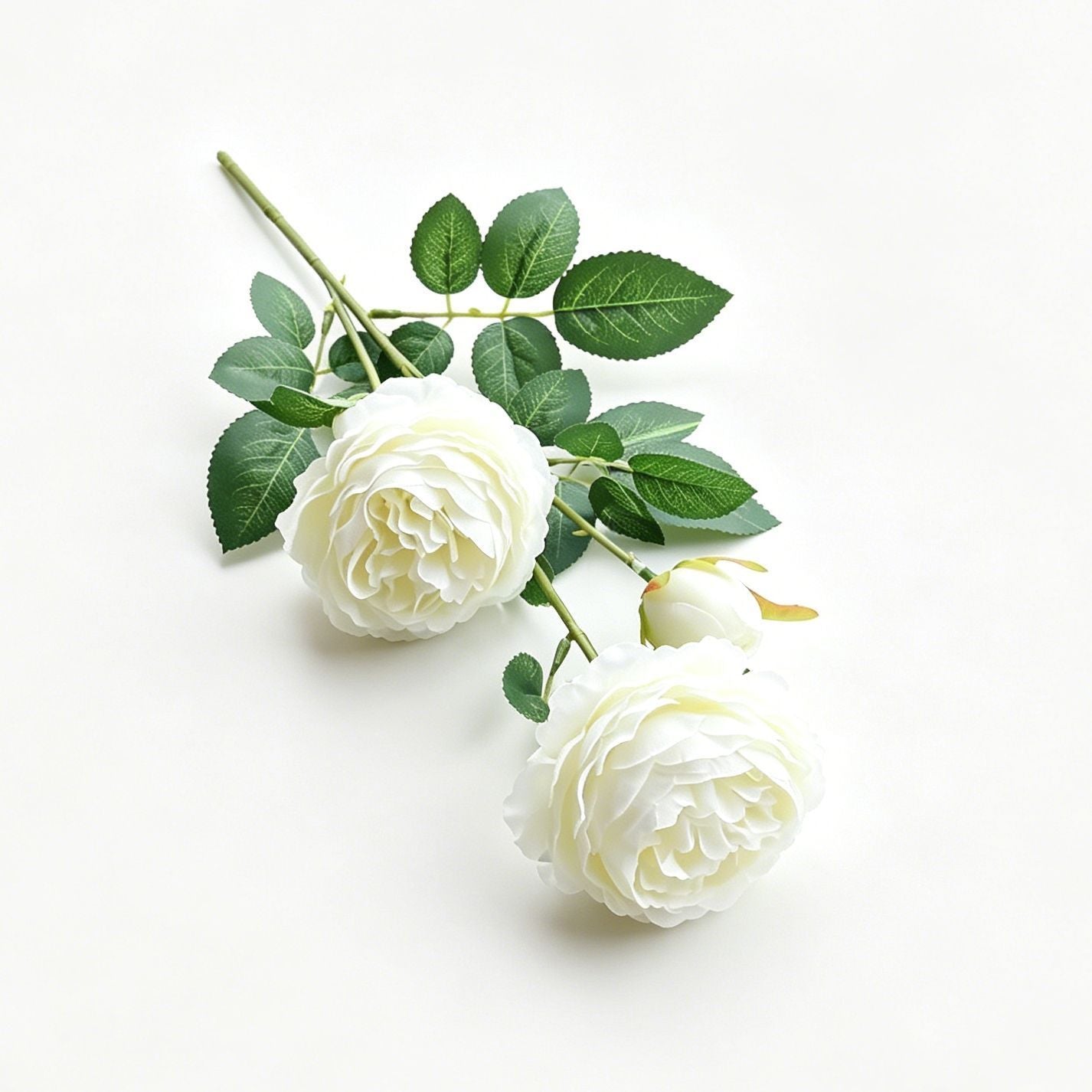 Artificial White French Peony, Soft Decor, 3 Pack