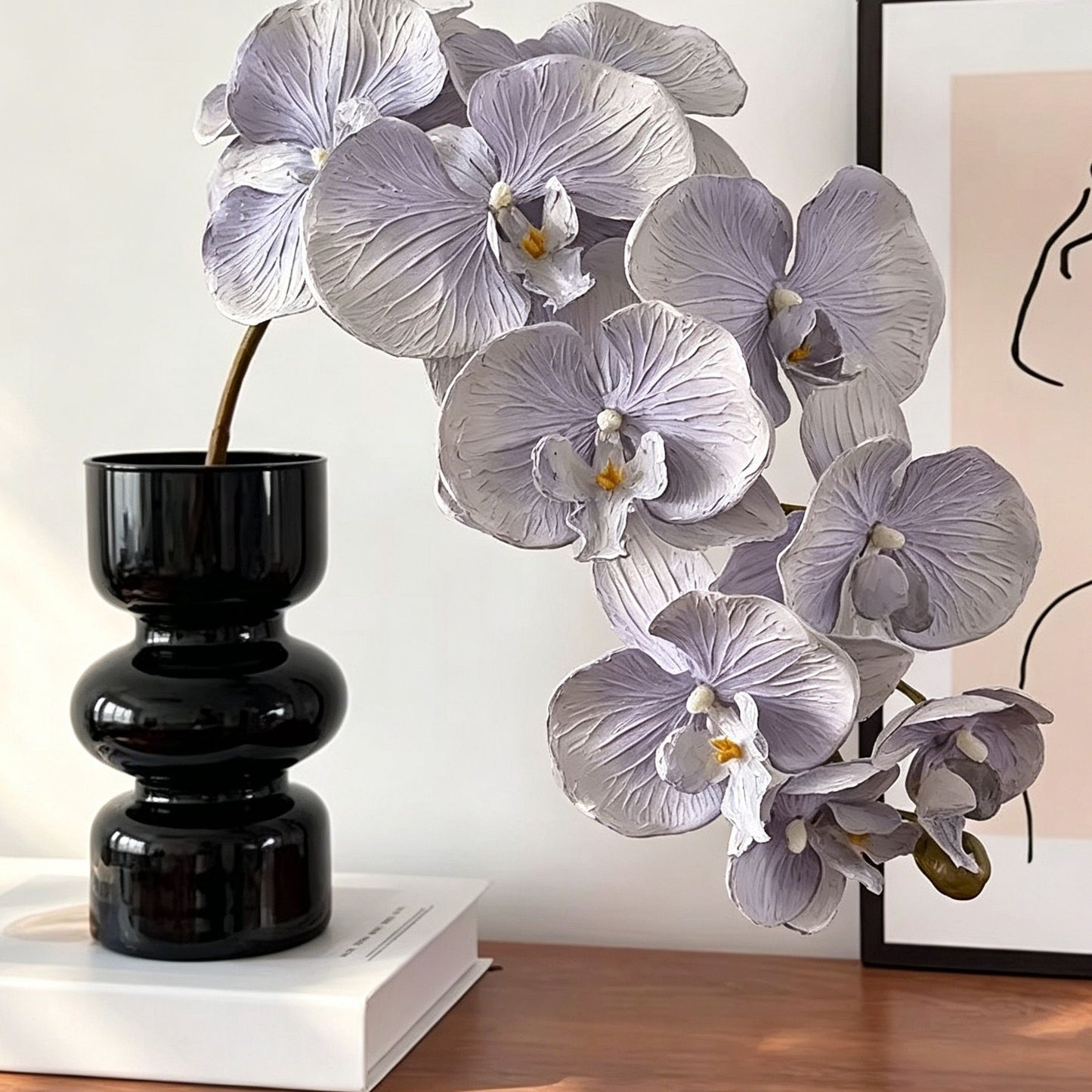 Artificial Oil Painting Phalaenopsis, Light Purple, 1 Pack