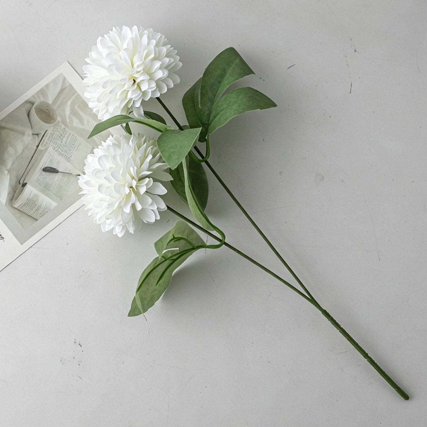 Artificial Hydrangea, Pure White Gentle Decor, 3 Pack