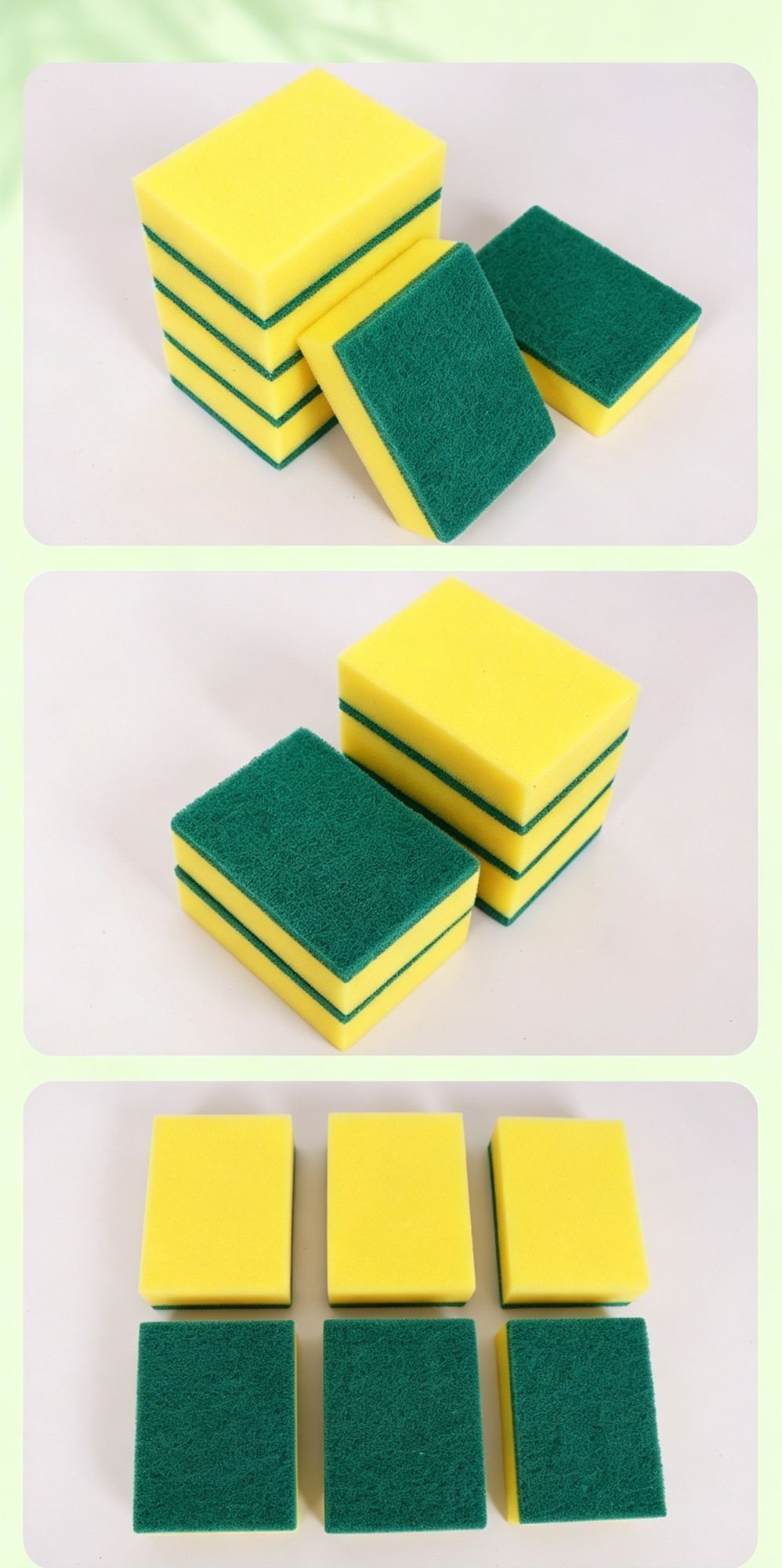 6pk Square Dual Sided Dish Sponge