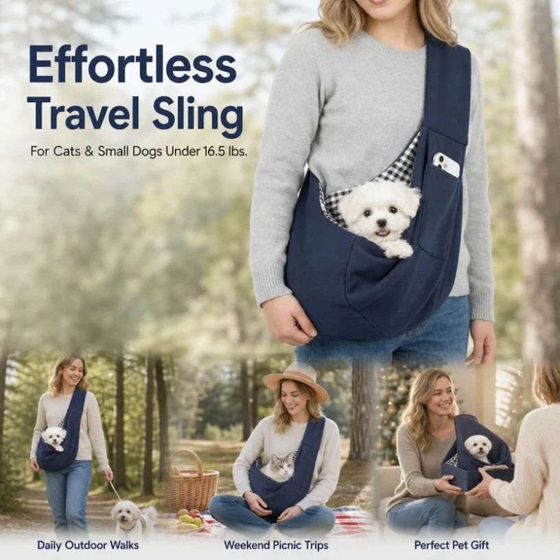 Breathable Cat Carrier Up To 16.5lbs, Black With Phone Pocket, Sleek Daily Walk Xmas Present