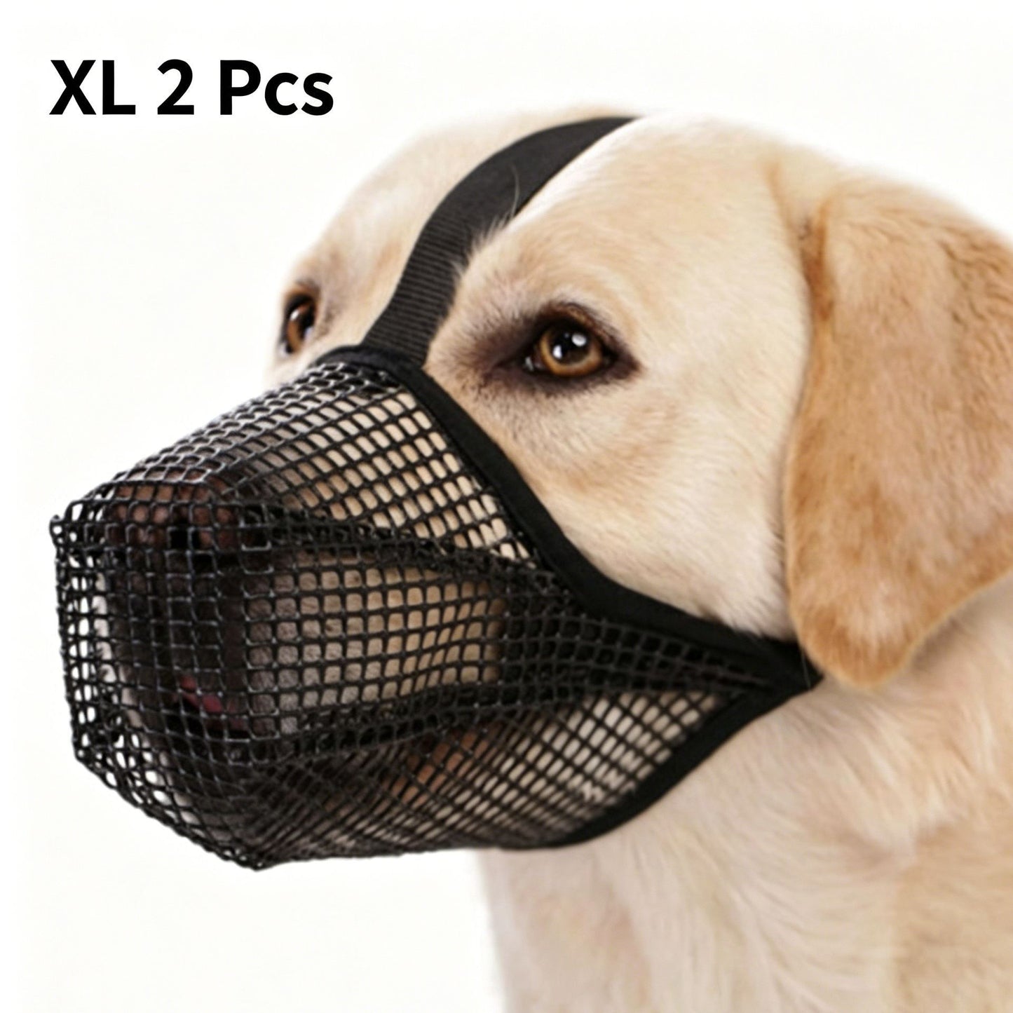 Black Mesh Dog Muzzle XL 2pcs, Drinkable