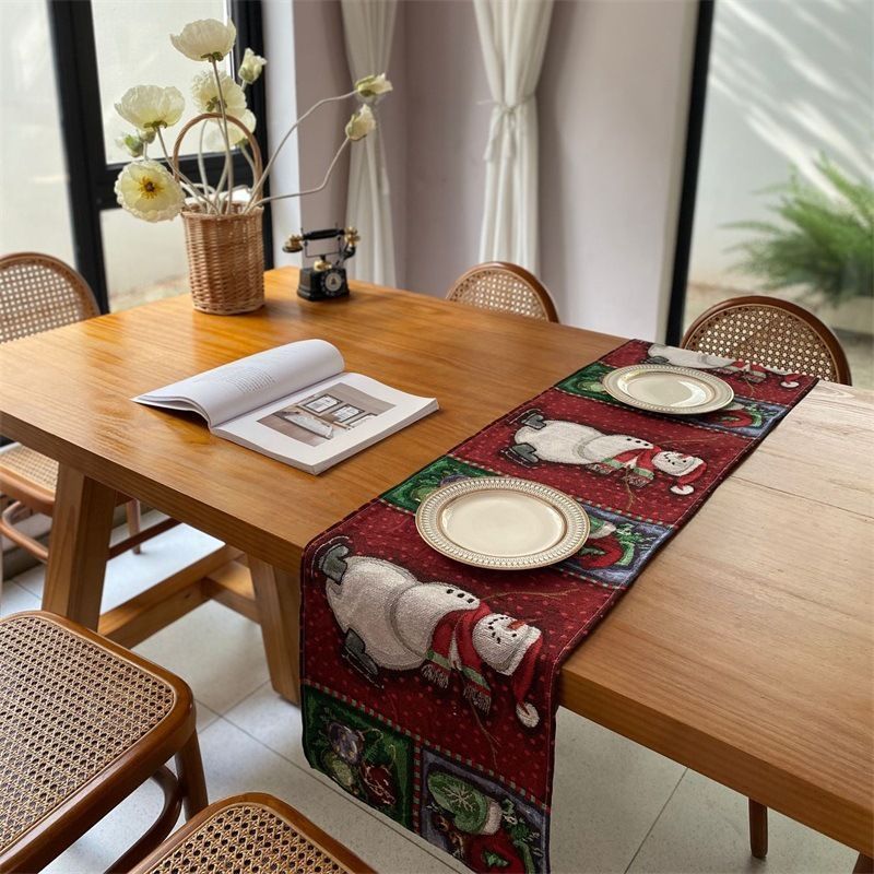 Small Christmas Table Runner, Mini Long Table Mat And Cabinet Decor, 33*45cm, Pattern 04