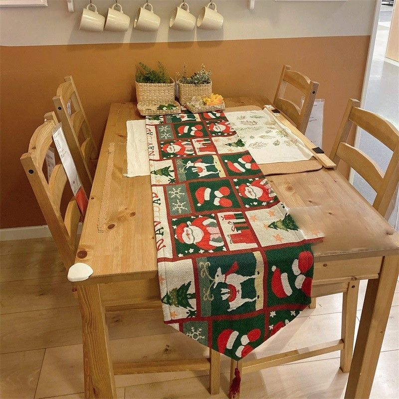 Premium Holiday Table Runner, Xmas Tabletop Accessory, Elegant Home Cabinet Scarf, 33*200cm, Pattern 12