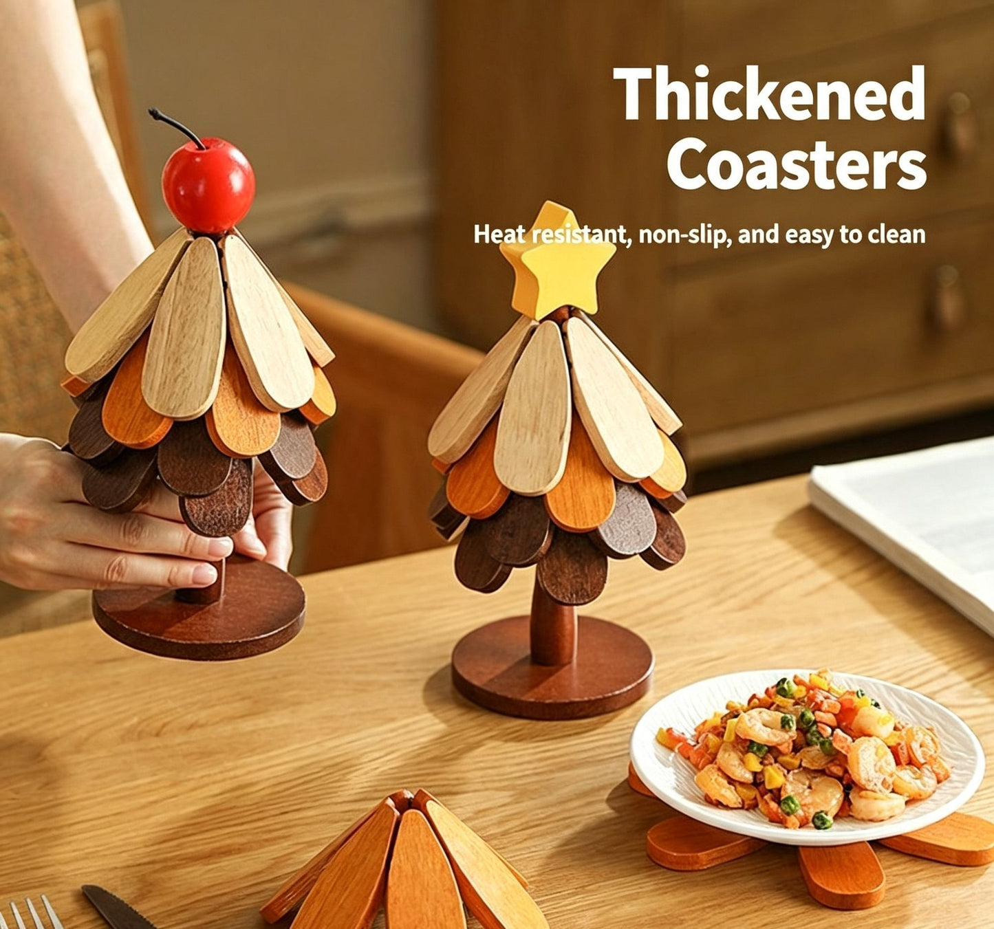 5-Tier Star Style Christmas Tree Heat Resistant Pot Mat, Decor Anti-scald Pad for Christmas & Halloween Celebration