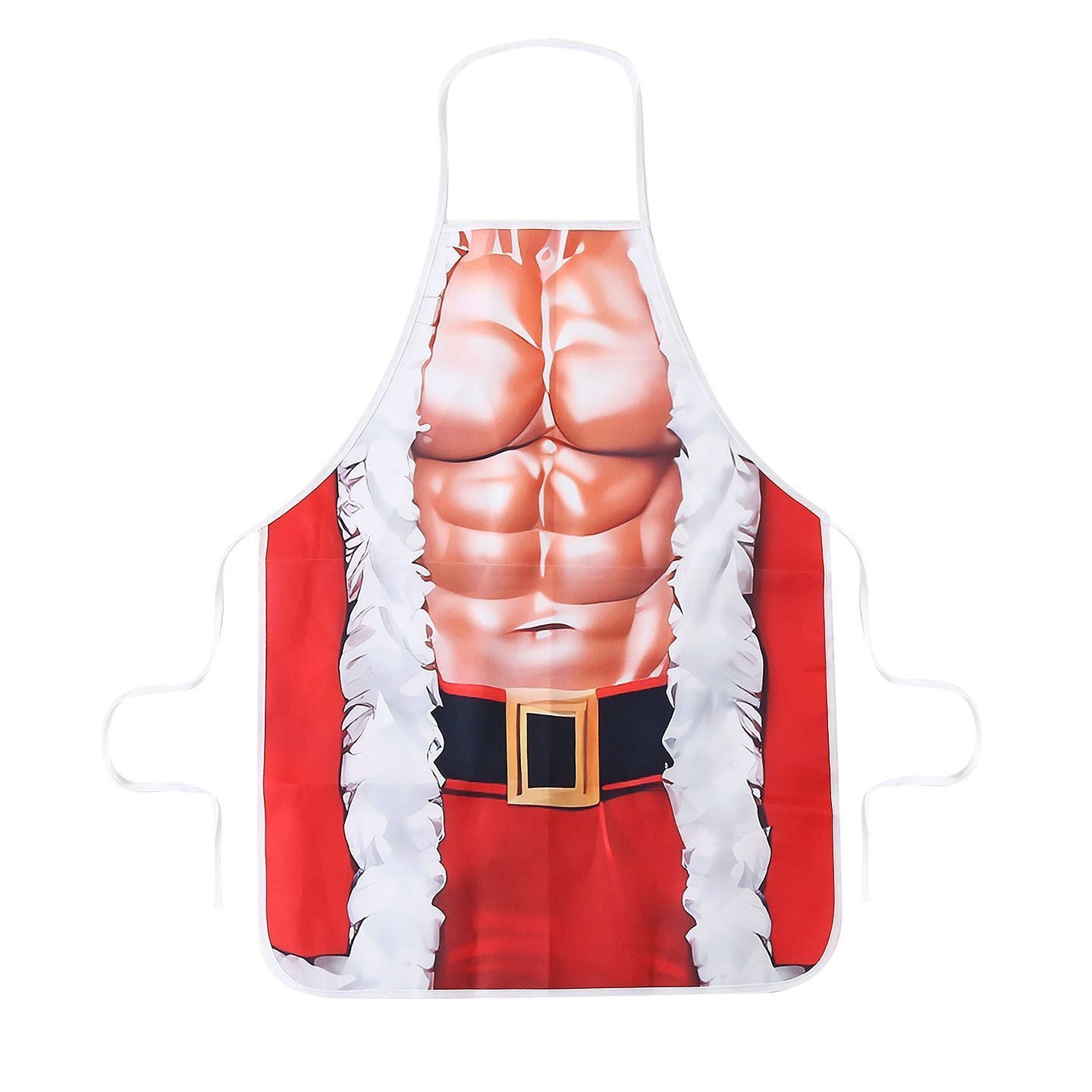 Red Muscle Man Themed Party Apron, Waterproof Stain‑proof Kitchen Bib, Decor Dress‑up Prop for Christmas & Halloween, 75*52cm