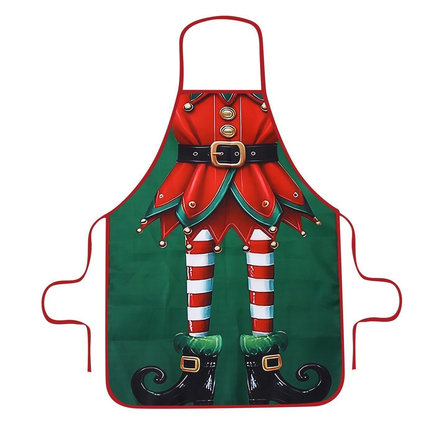 Christmas Green Festive Party Apron, Stain‑Resistant Household Kitchen Bib, Holiday Gathering Decor Accessory, 75*52cm
