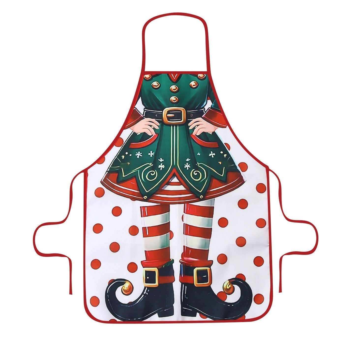 Christmas White Themed Party Apron, Waterproof Cooking Apron, Versatile Dress‑up Supply for Christmas & Halloween Event, 75*52cm