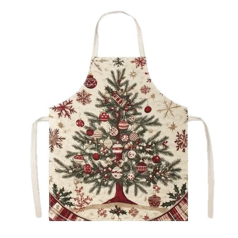 Classic Christmas & Halloween Apron, 56x45 cm Flannel, soft and warm, standard fit, perfect for everyday kitchen tasks and party hosting.