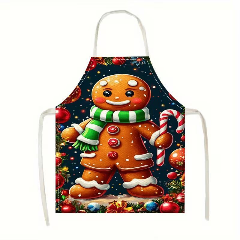Baking Christmas & Halloween Apron, 75x65 cm Heavy Cotton Linen, sturdy and durable, large size offers extra coverage, designed with stain-resistant fabric for messy baking sessions.