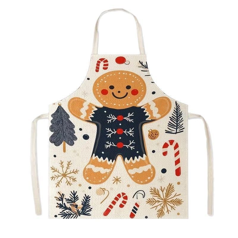 Reindeer Christmas & Halloween Apron, 75x65 cm Light Cotton Linen, lightweight and breathable, large size offers extra coverage, soft and gentle on skin, perfect for all-day wear.