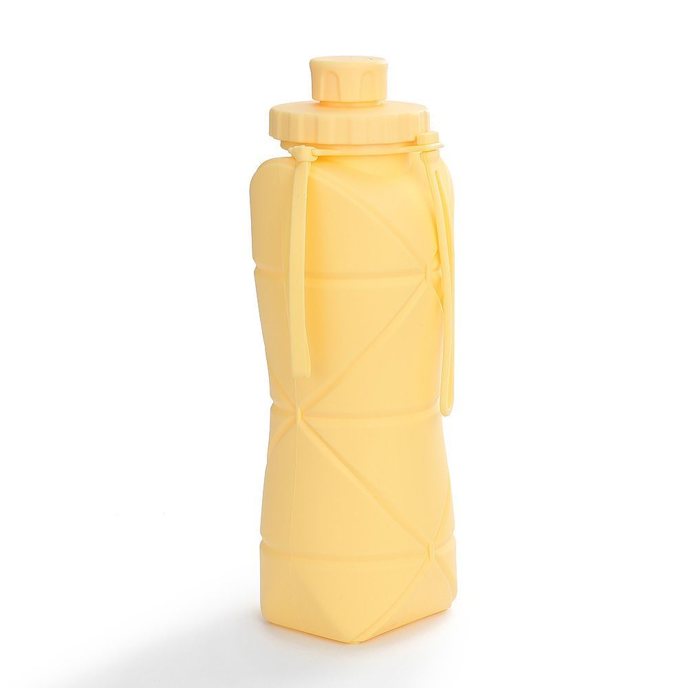 Food Grade Foldable Silicone Water Cup, High Temperature Resistant Telescopic Portable Hydration Bottle, 800ml Large Capacity for Outdoor Travel, Camping Trips and Christmas Holiday Gift, Yellow