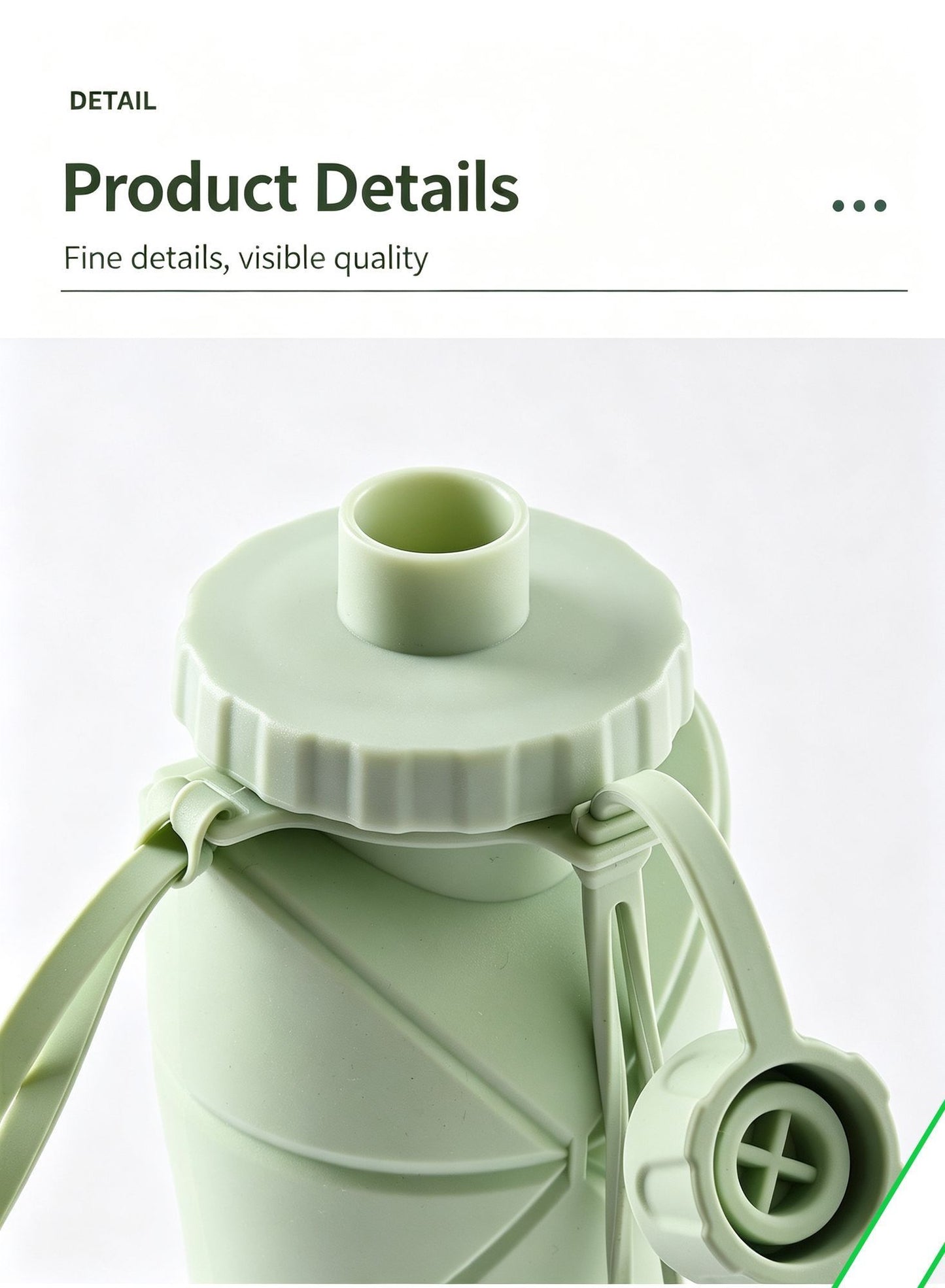 Large Capacity Collapsible Silicone Outdoor Water Kettle, Heat Resistant Portable Retractable Drinking Cup for Self-driving Tours, Sports Activities and Christmas Holiday Souvenir, 800ml, Green