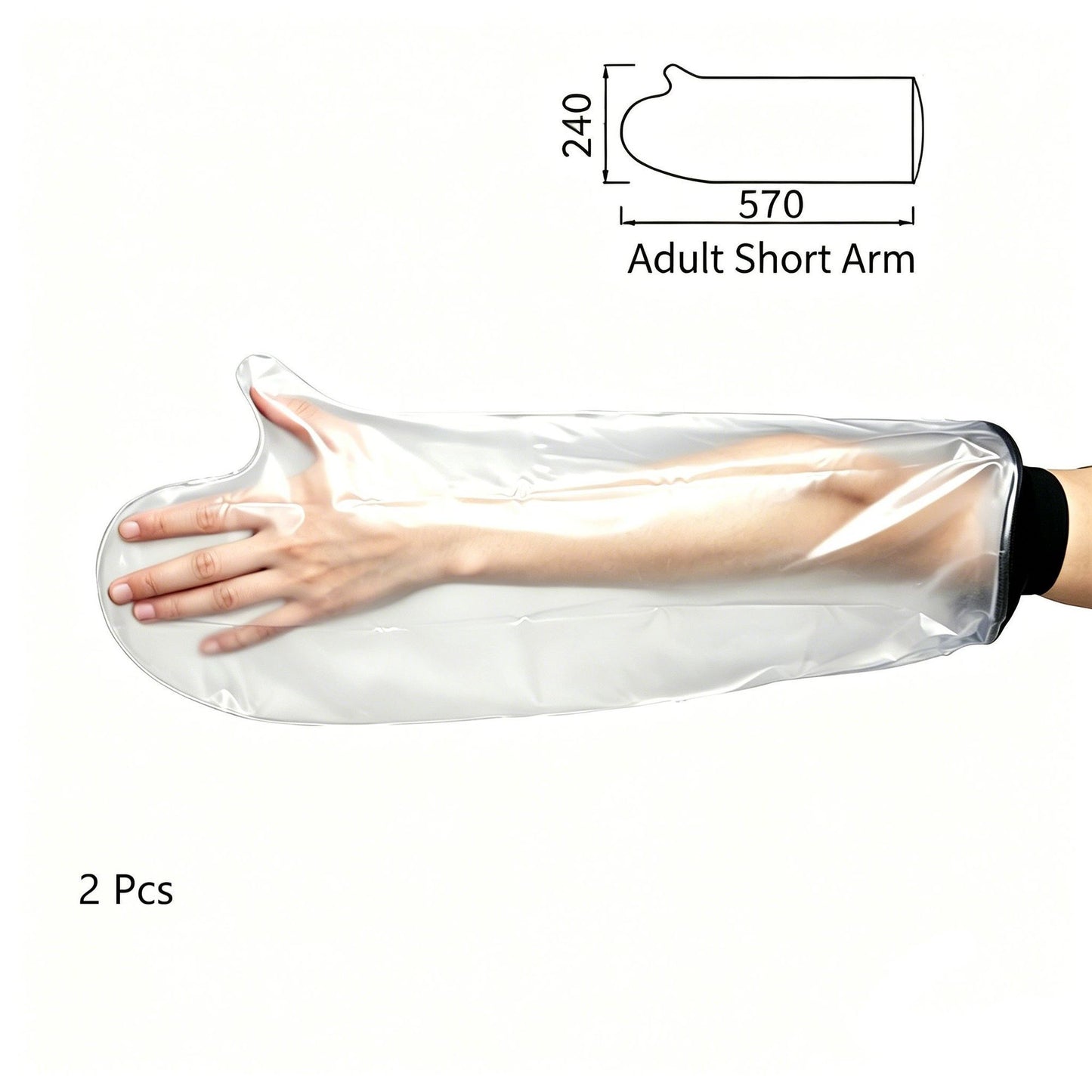 Adult Short Arm Cast Bath Protector 2Pcs