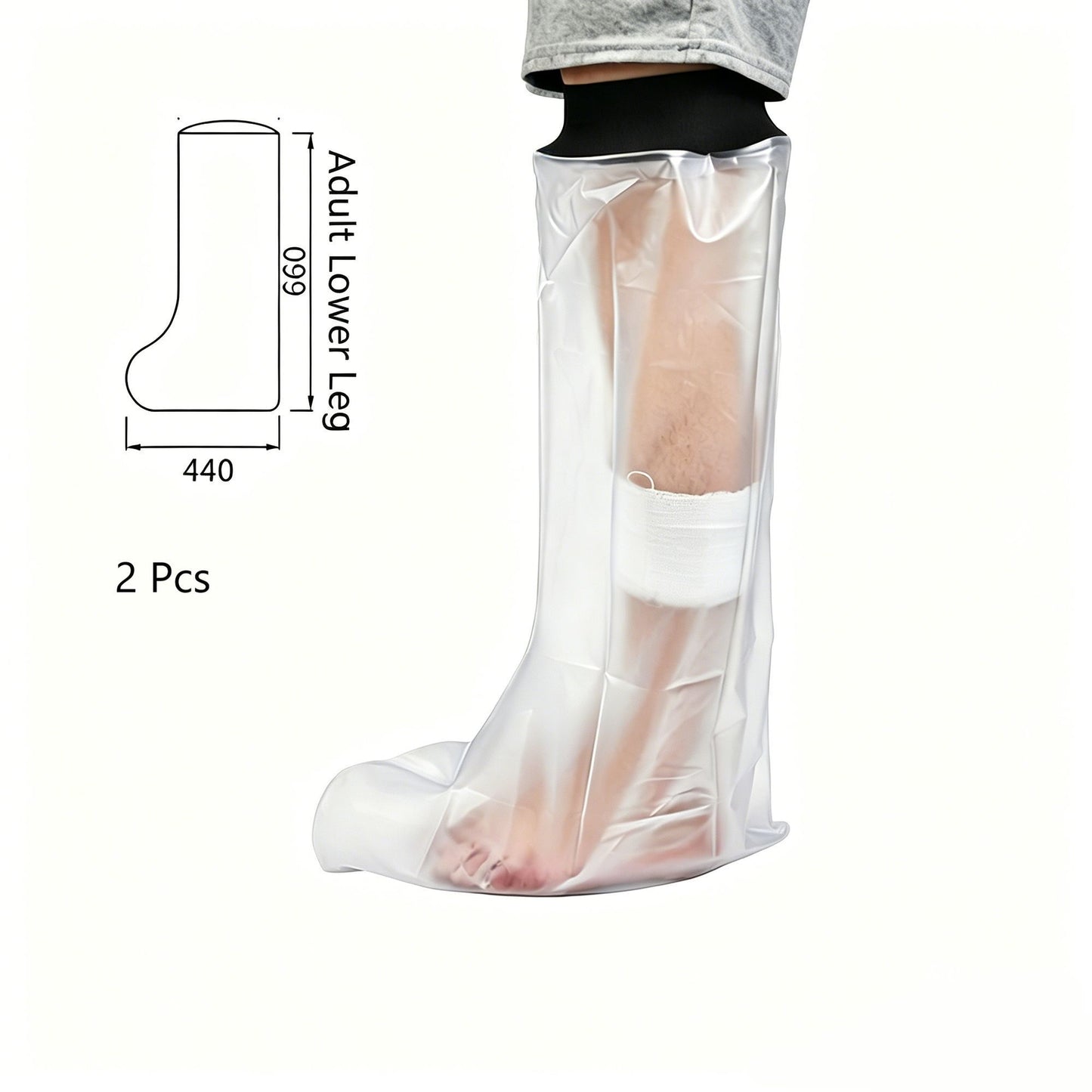 Adult Calf Cast Shower Waterproof Cover 2Pcs