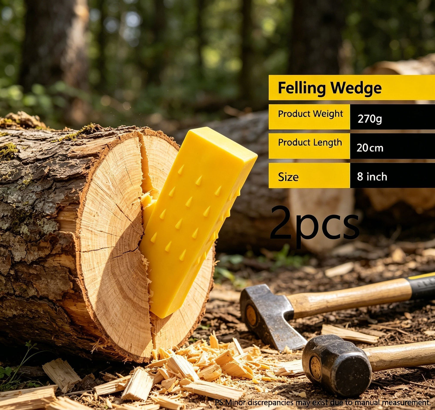 8+10 Inch Log Splitting Felling Wedges 4Pcs Farm Outdoor Tool Kit
