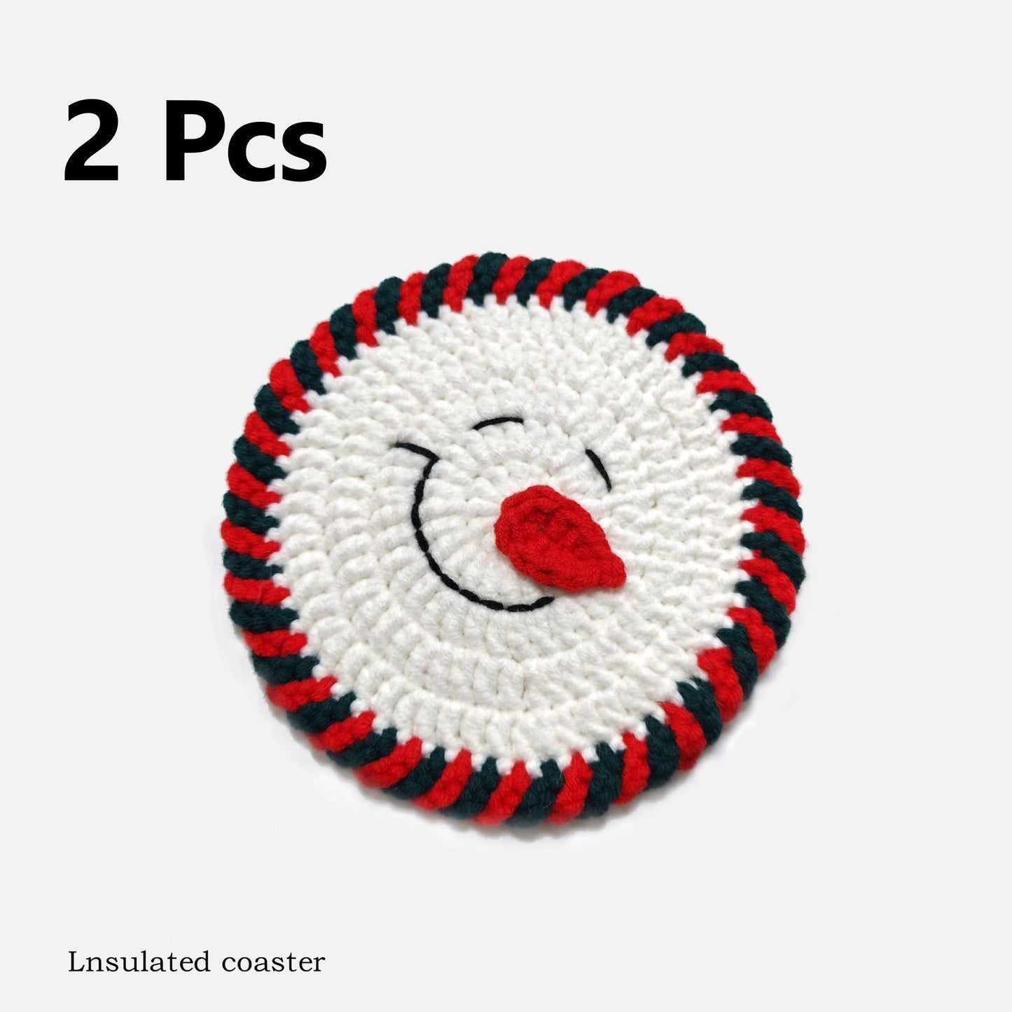 3D Snowman Shaped Cup Mats Set of 2, Christmas & Halloween Indoor Table Decoration, Premium Holiday Favor Gift, Waterproof Heatproof Dining Table Pad