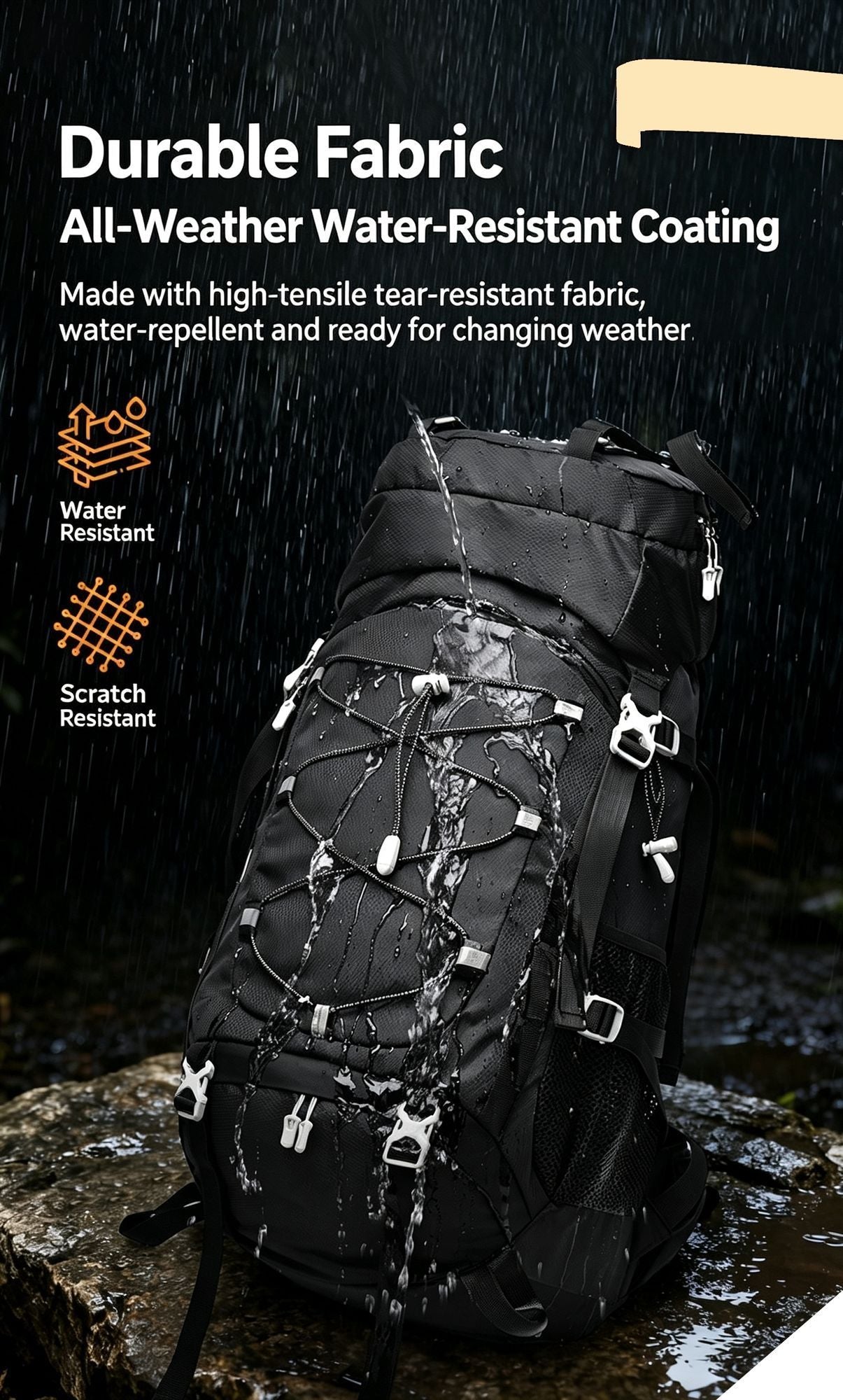 Large Capacity Nylon Hiking Backpack 60L Green,Adjustable Rucksack With Rain Cover,Ideal for Camping Trekking Travel,Christmas Halloween Outdoor Enthusiast Gift